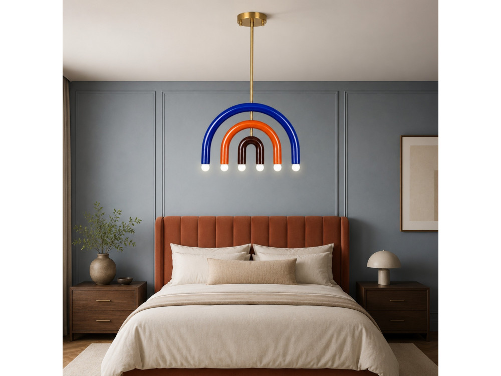 "Vento" Metal Chandelier - 50 x 10 cm - Blue