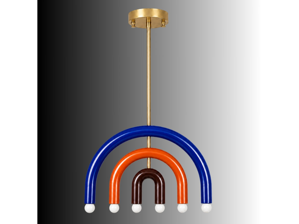 "Vento" Metal Chandelier - 50 x 10 cm - Blue