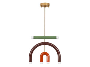 "Vento" Metal Chandelier - 50 x 10 cm - Brown