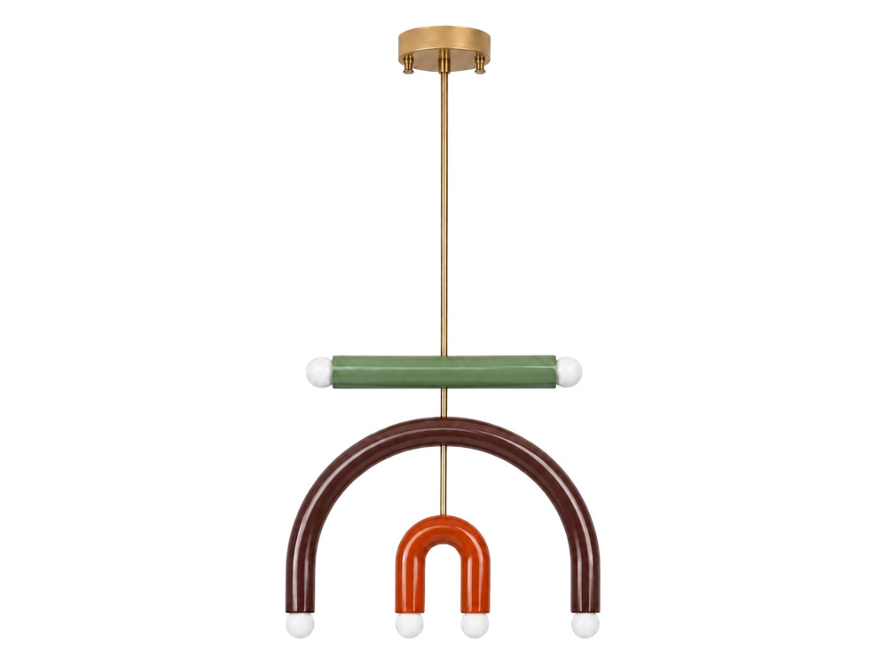 "Vento" Metal Chandelier - 50 x 10 cm - Brown