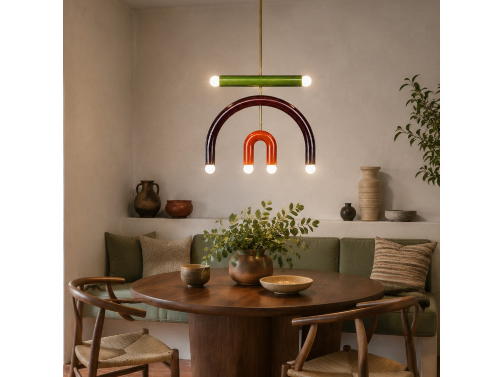 "Vento" Metal Chandelier - 50 x 10 cm - Brown