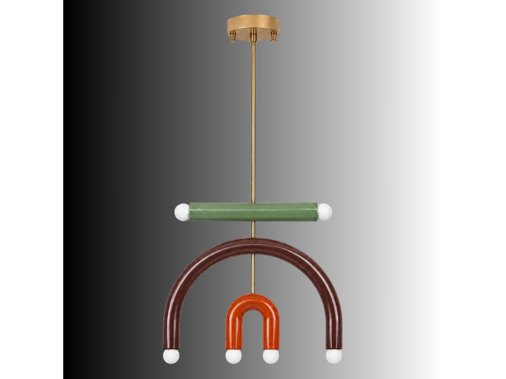 "Vento" Metal Chandelier - 50 x 10 cm - Brown