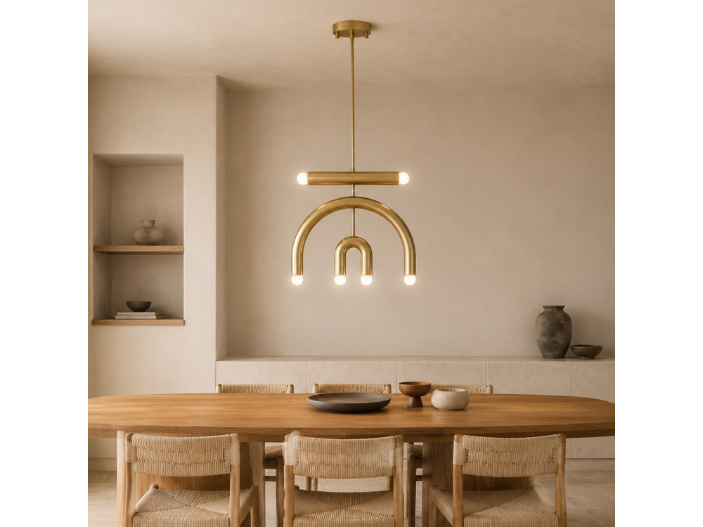 "Vento" Metal Chandelier - 50 x 10 cm - Yellow