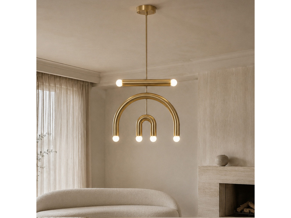 "Vento" Metal Chandelier - 50 x 10 cm - Yellow
