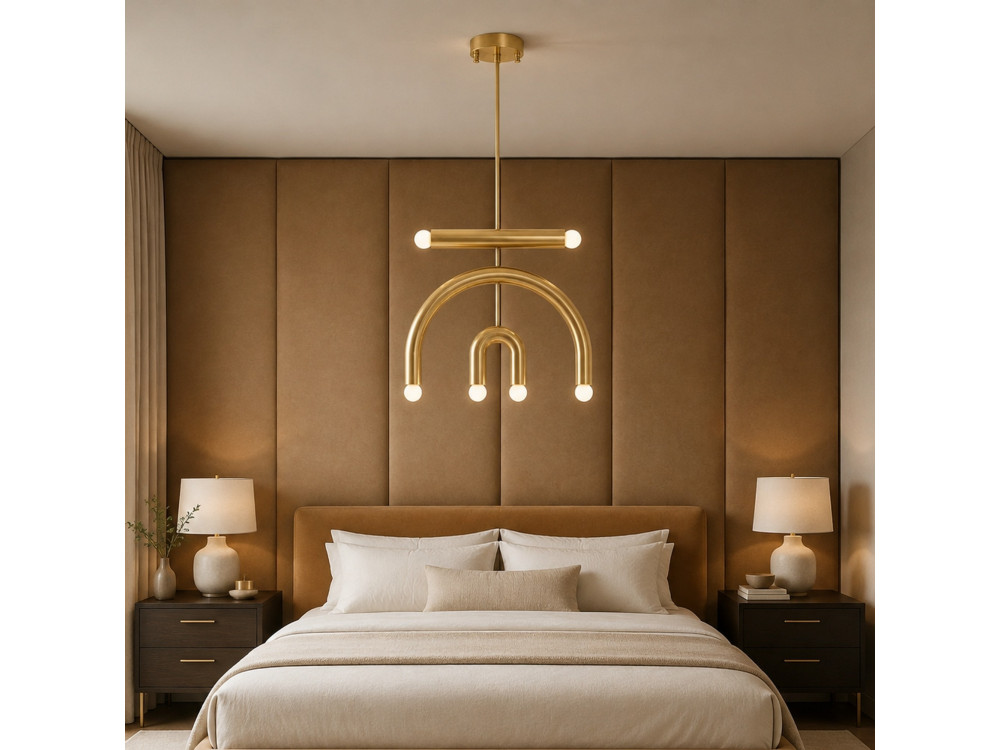"Vento" Metal Chandelier - 50 x 10 cm - Yellow