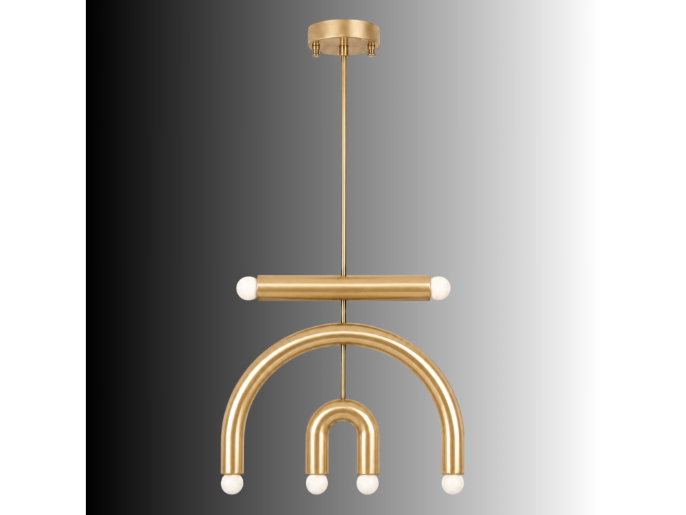 "Vento" Metal Chandelier - 50 x 10 cm - Yellow