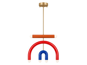 "Vento" Metal Chandelier - 50 x 10 cm - Red