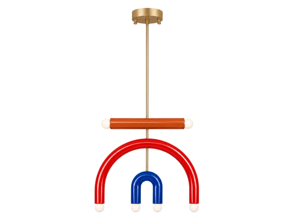 "Vento" Metal Chandelier - 50 x 10 cm - Red