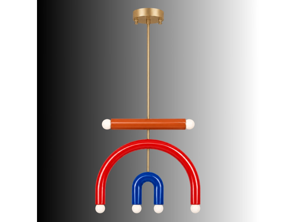 "Vento" Metal Chandelier - 50 x 10 cm - Red
