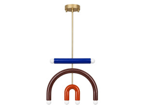 "Vento" Metal Chandelier - 50 x 10 cm - Brown