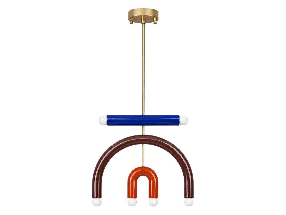 "Vento" Metal Chandelier - 50 x 10 cm - Brown