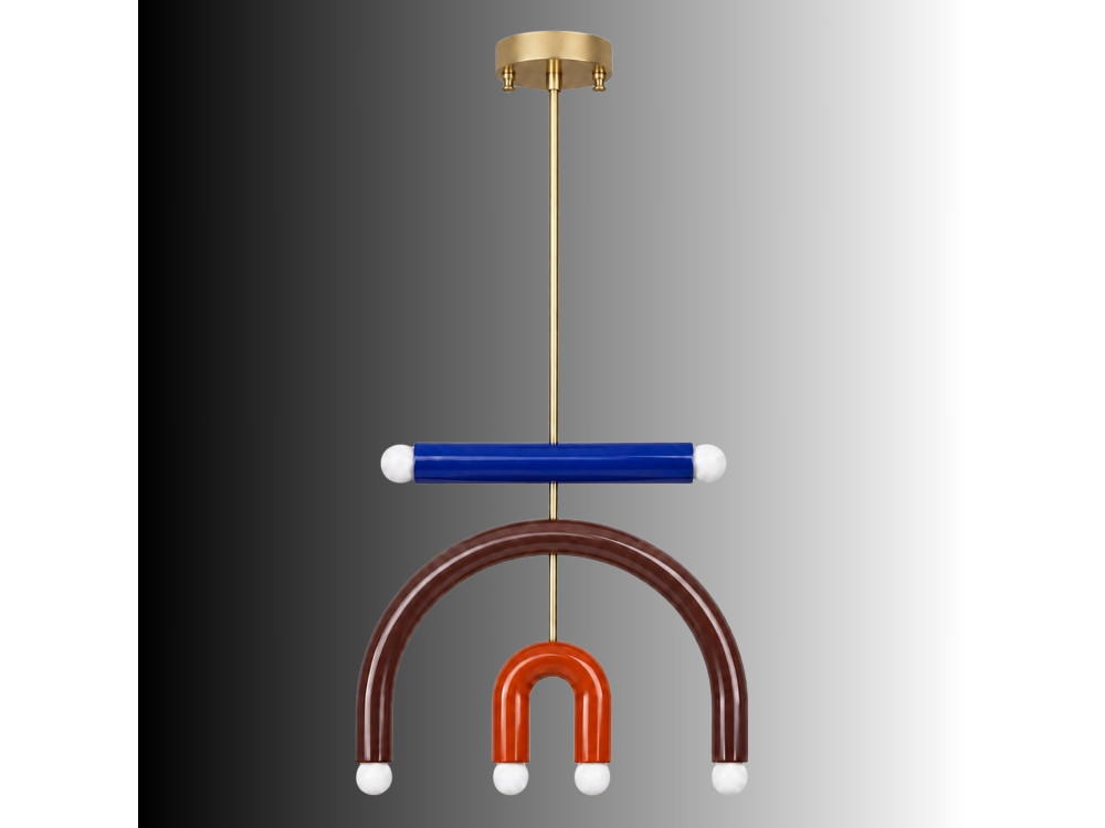 "Vento" Metal Chandelier - 50 x 10 cm - Brown