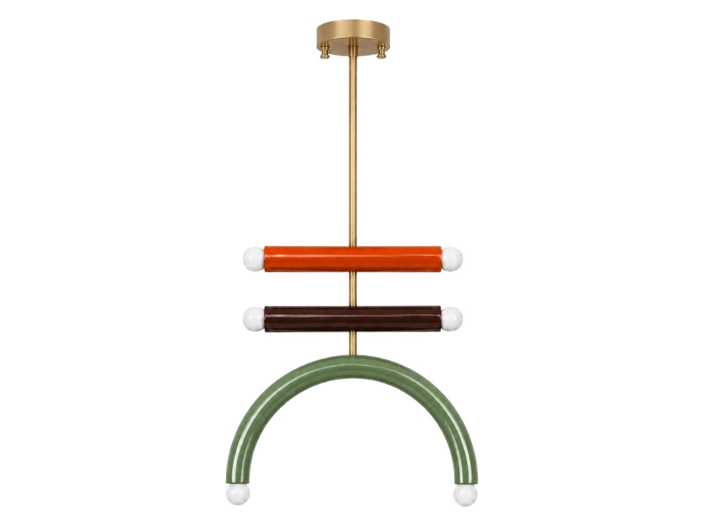 "Vento" Metal Chandelier - 50 x 10 cm - Green