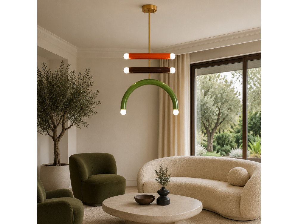 "Vento" Metal Chandelier - 50 x 10 cm - Green