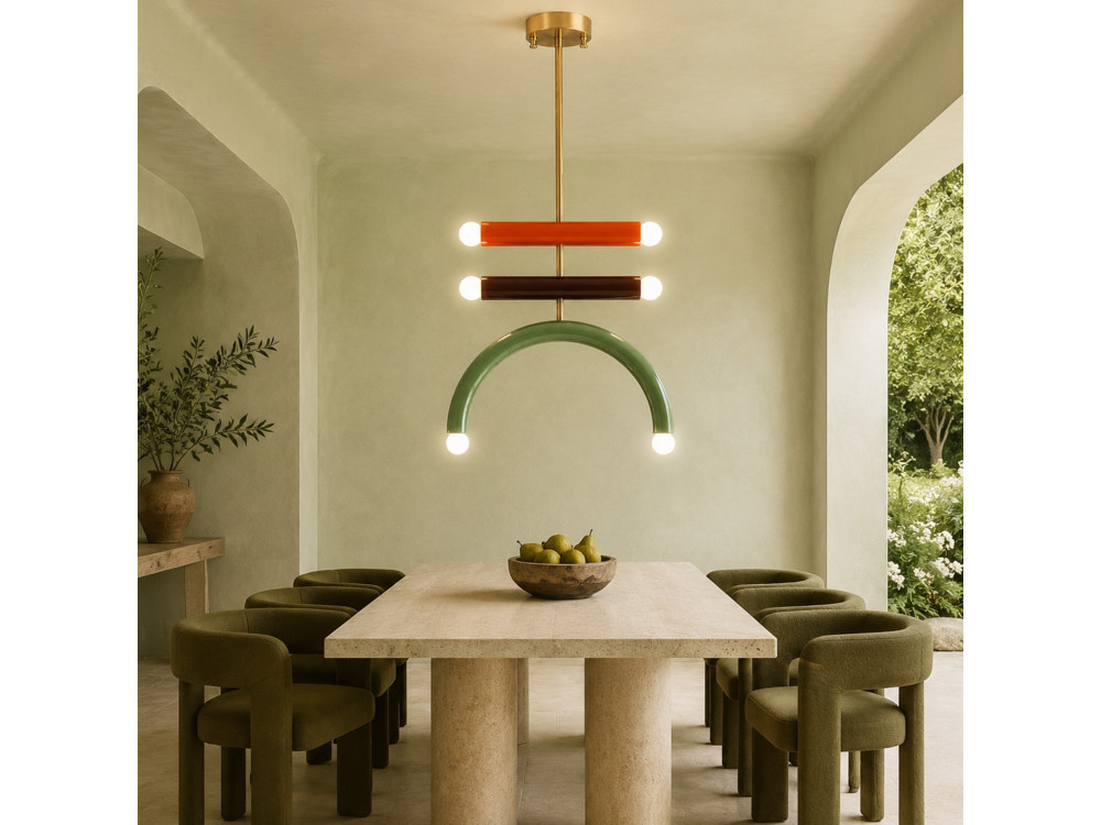 "Vento" Metal Chandelier - 50 x 10 cm - Green