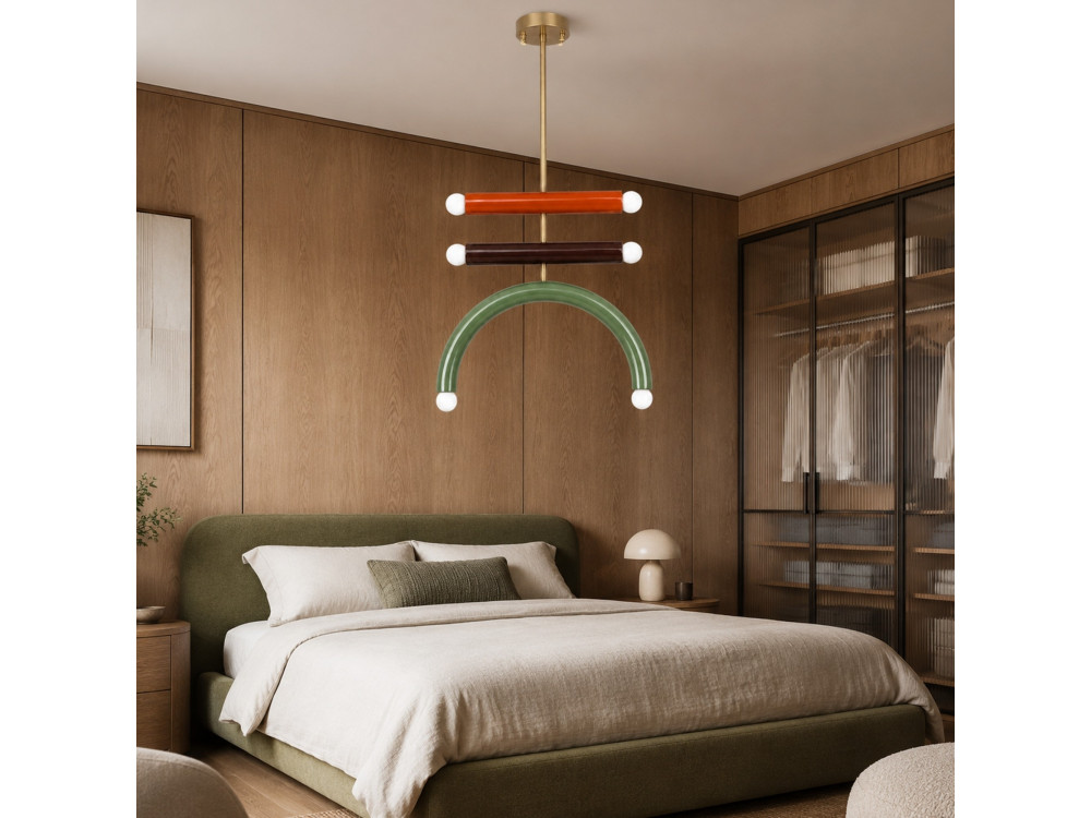 "Vento" Metal Chandelier - 50 x 10 cm - Green