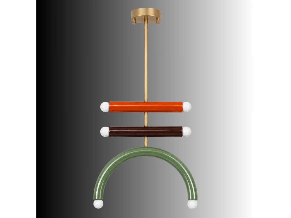 "Vento" Metal Chandelier - 50 x 10 cm - Green