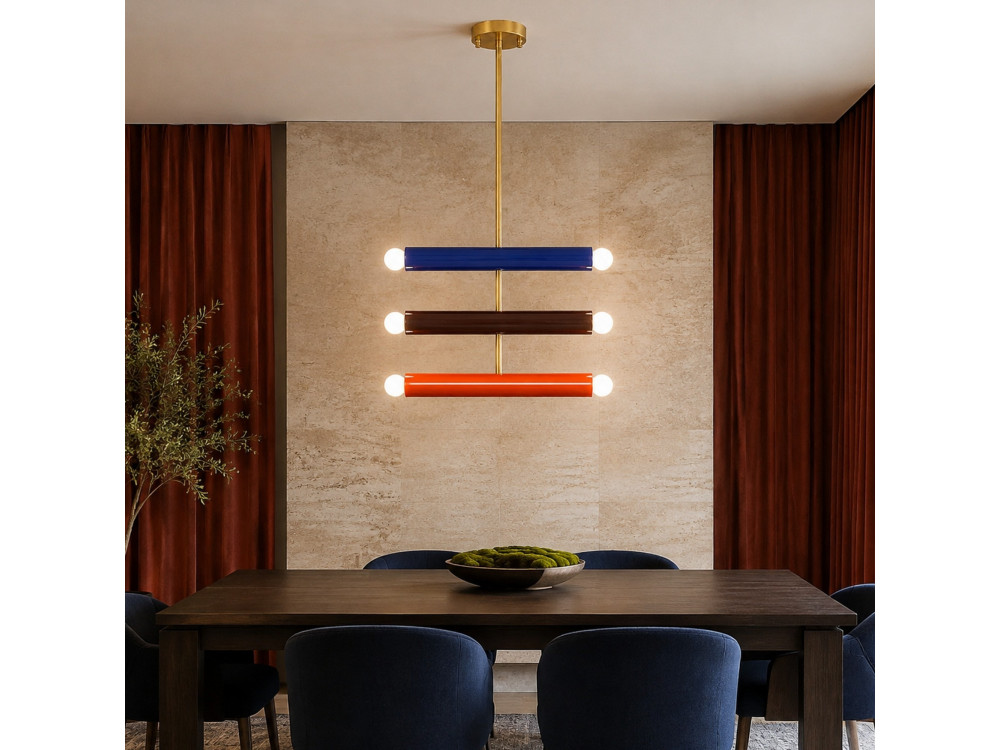"Vento" Metal Chandelier - 35 x 10 cm - Blue