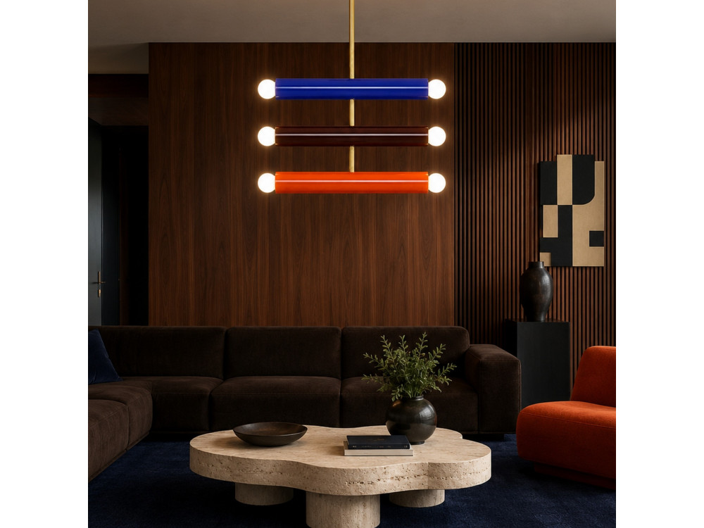 "Vento" Metal Chandelier - 35 x 10 cm - Blue
