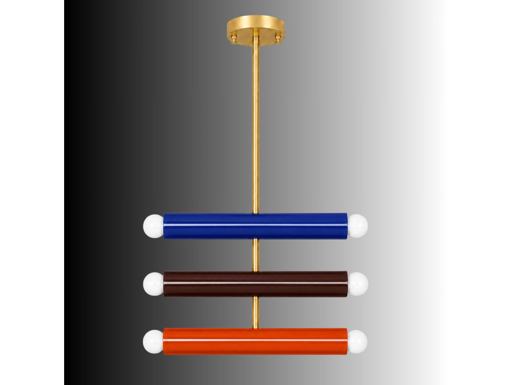 "Vento" Metal Chandelier - 35 x 10 cm - Blue