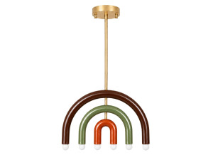 "Vento" Metal Chandelier - 50 x 10 cm - Brown