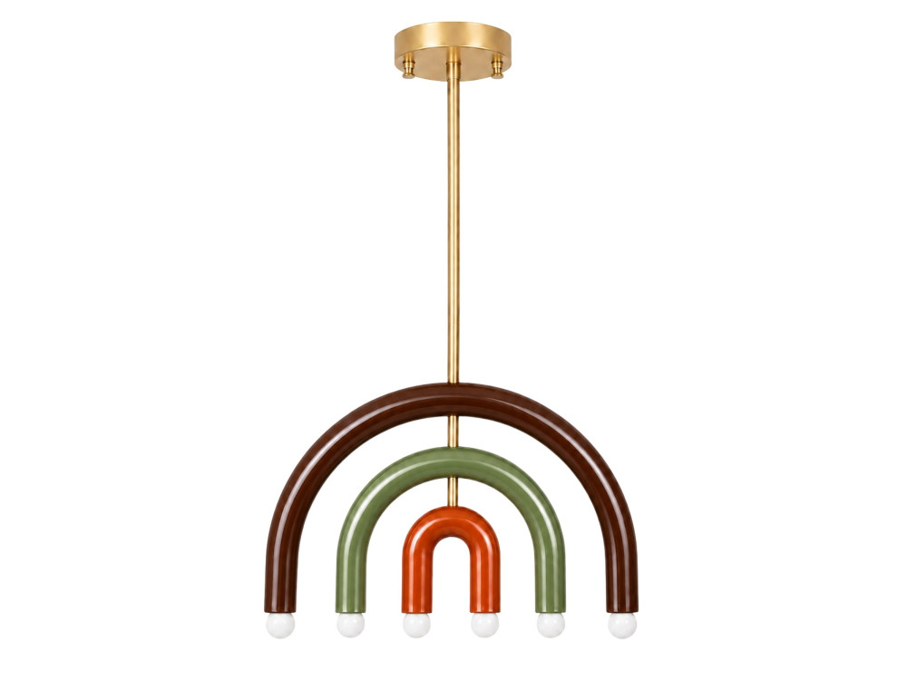 "Vento" Metal Chandelier - 50 x 10 cm - Brown