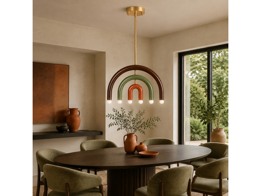 "Vento" Metal Chandelier - 50 x 10 cm - Brown