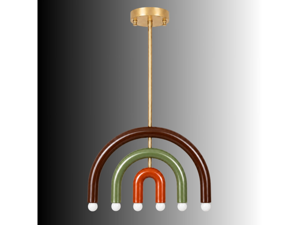 "Vento" Metal Chandelier - 50 x 10 cm - Brown
