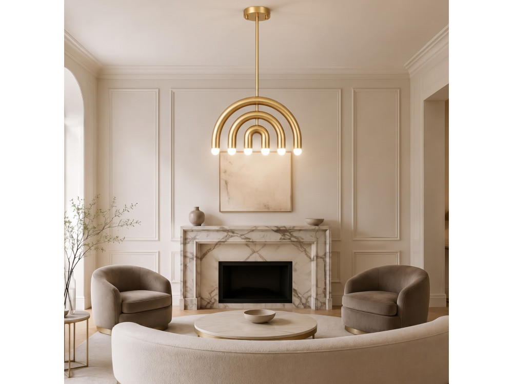 "Vento" Metal Chandelier - 50 x 10 cm - Yellow