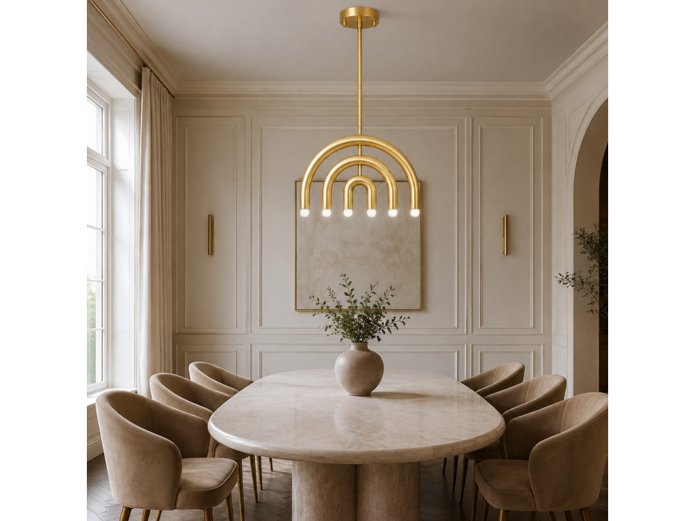 "Vento" Metal Chandelier - 50 x 10 cm - Yellow