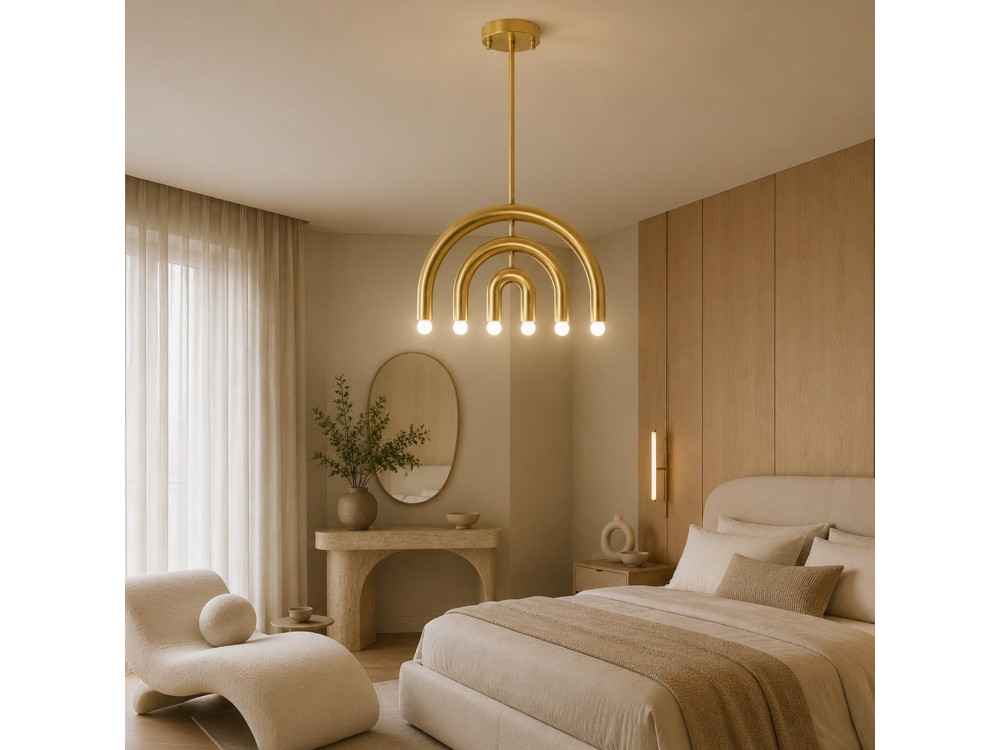 "Vento" Metal Chandelier - 50 x 10 cm - Yellow
