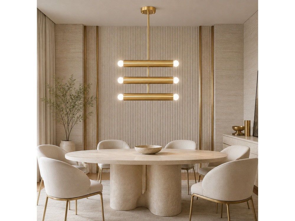"Vento" Metal Chandelier - 35 x 10 cm - Yellow