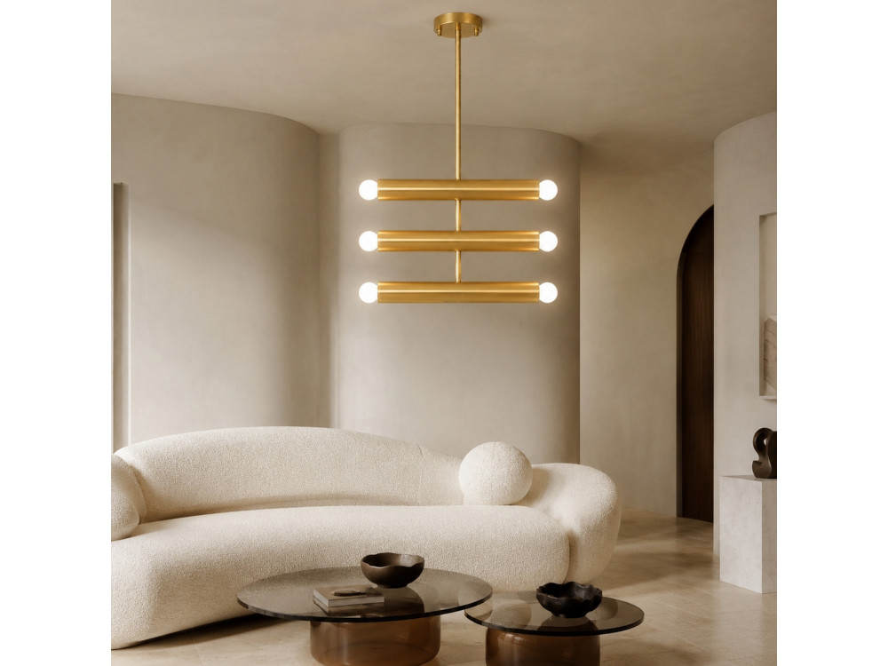 "Vento" Metal Chandelier - 35 x 10 cm - Yellow