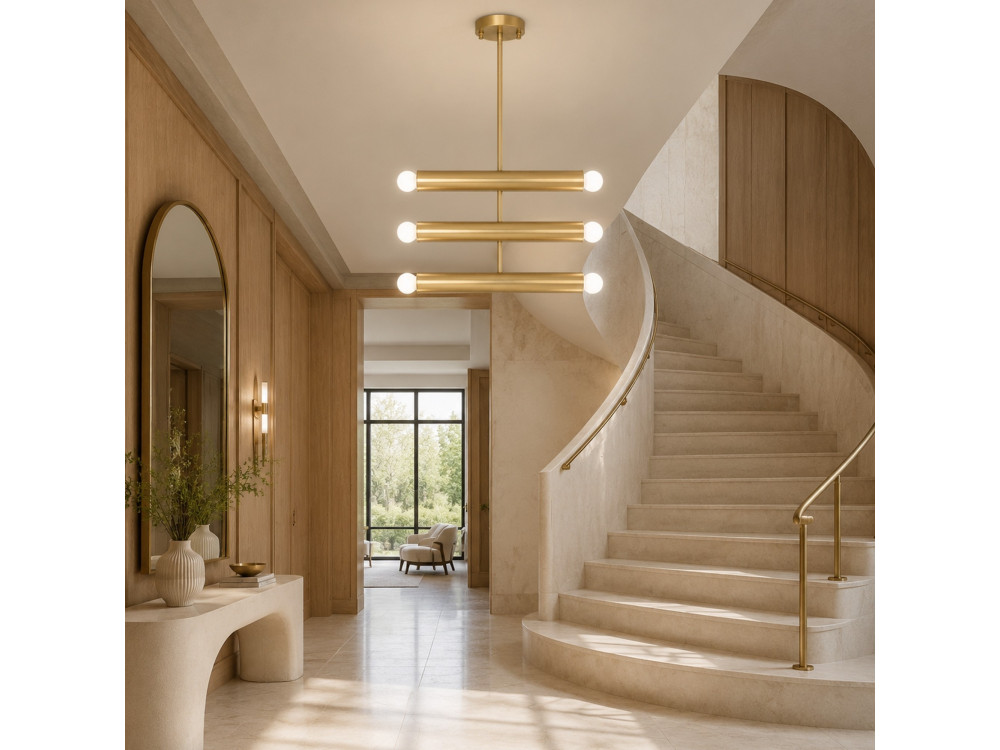 "Vento" Metal Chandelier - 35 x 10 cm - Yellow