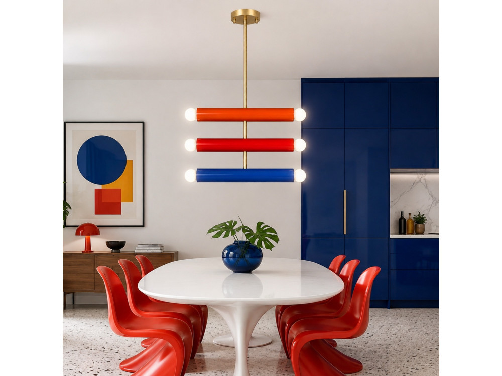 "Vento" Metal Chandelier - 35 x 10 cm - Orange