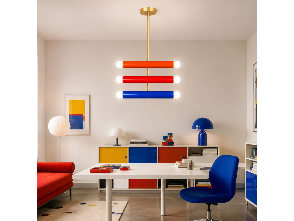 "Vento" Metal Chandelier - 35 x 10 cm - Orange