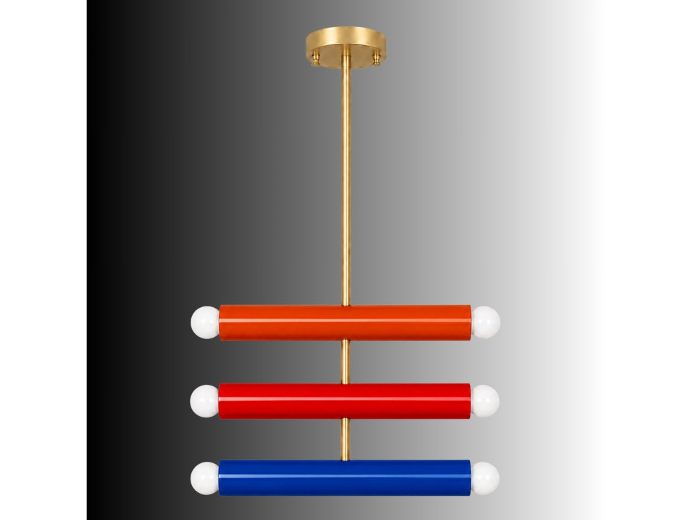 "Vento" Metal Chandelier - 35 x 10 cm - Orange