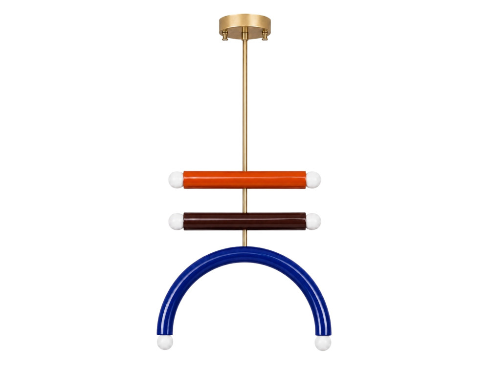 "Vento" Metal Chandelier - 50 x 10 cm - Blue