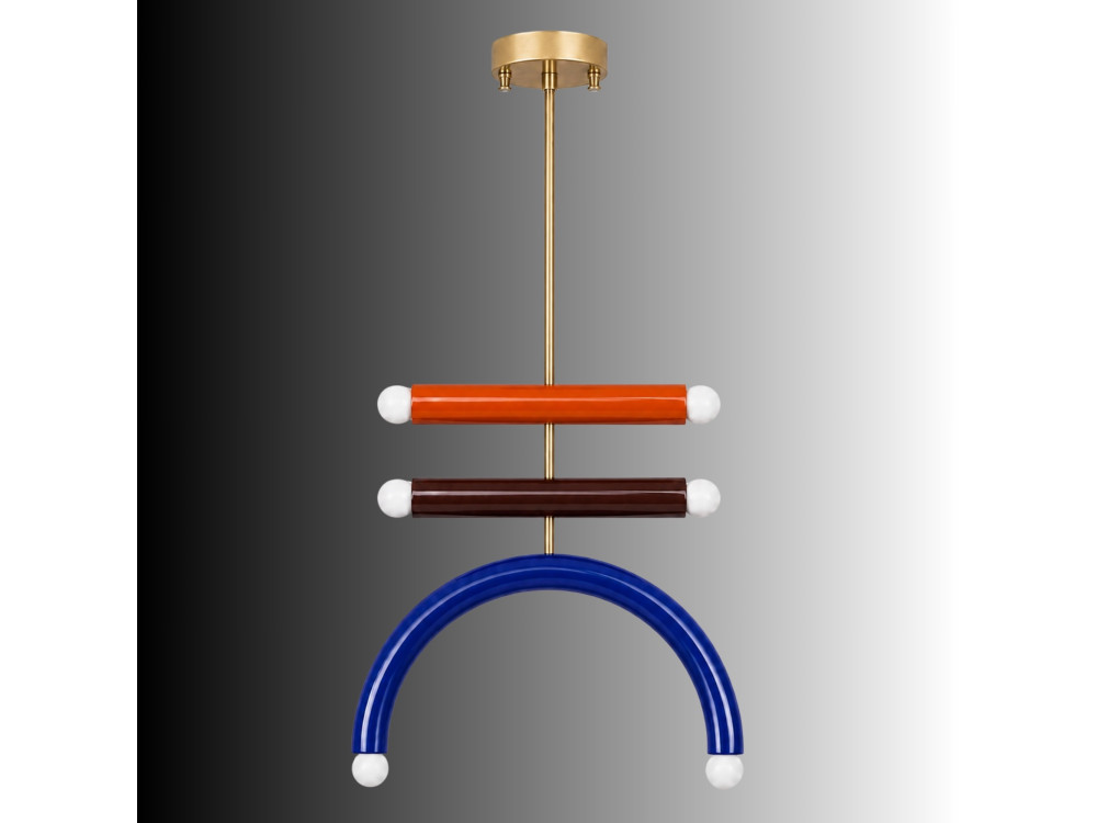 "Vento" Metal Chandelier - 50 x 10 cm - Blue