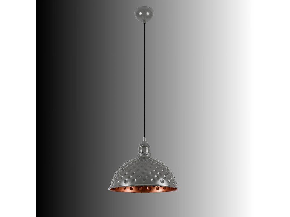 "Echo" Metal Pendant Light - 26 x 26 cm - Gray