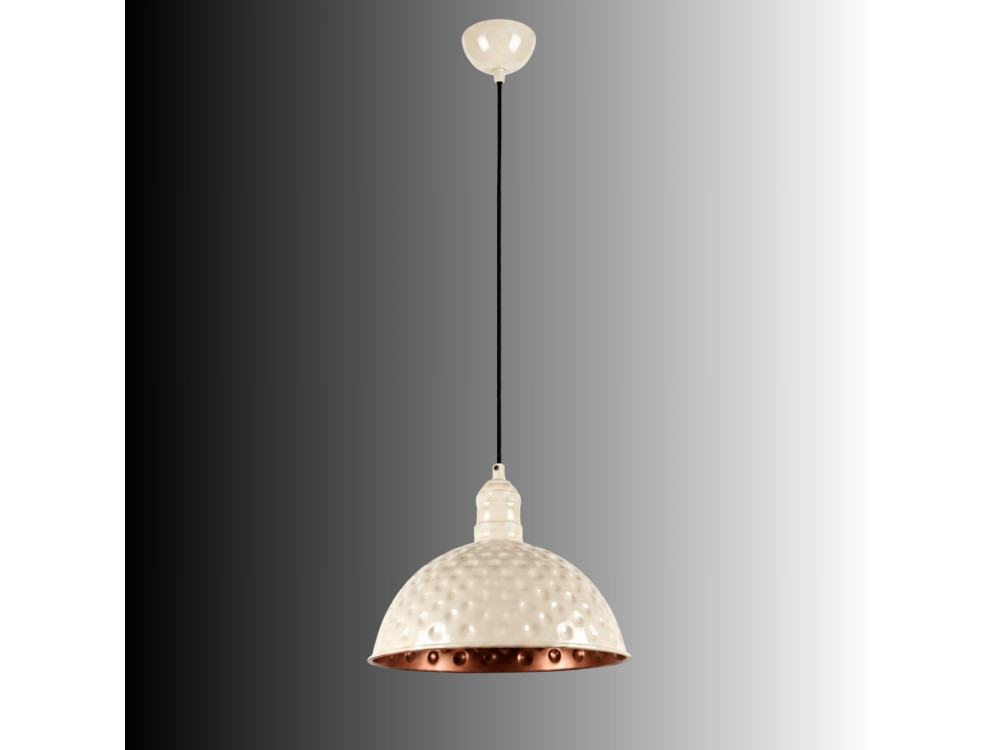 "Echo" Metal Pendant Light - 26 x 26 cm - Beige