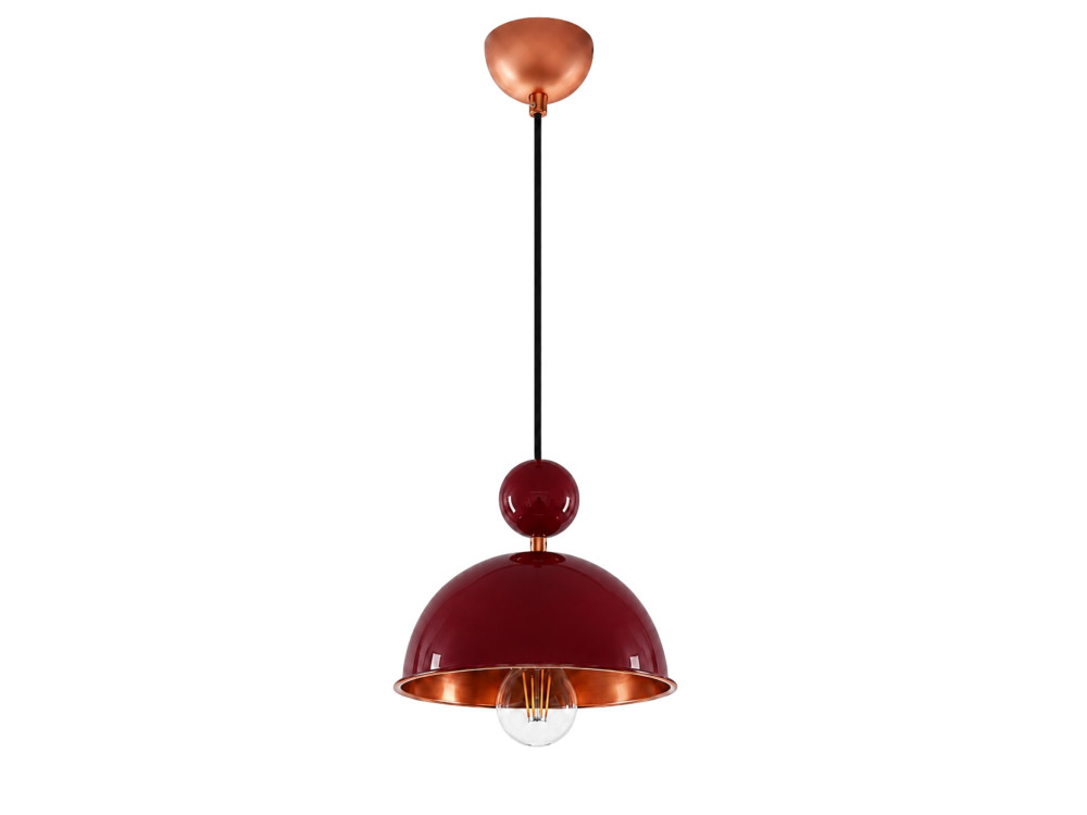 "Bubble" Metal Pendant Light - 21 x 21 cm - Bordeaux