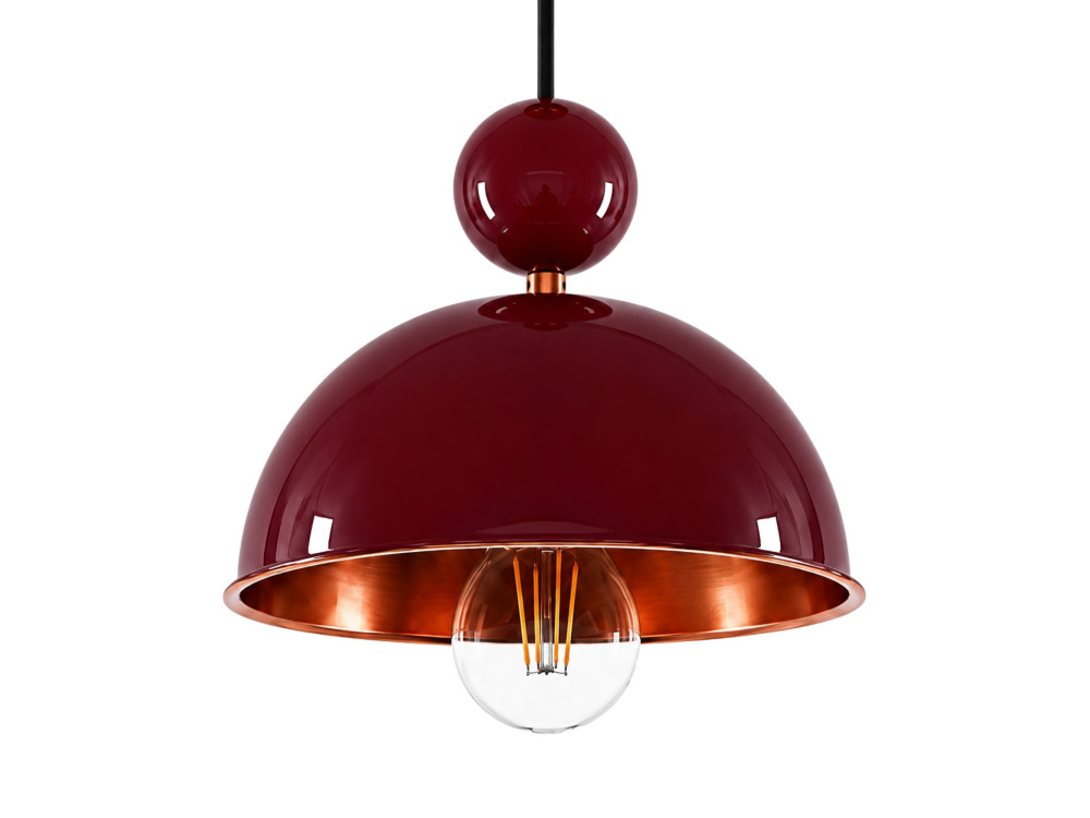 "Bubble" Metal Pendant Light - 21 x 21 cm - Bordeaux