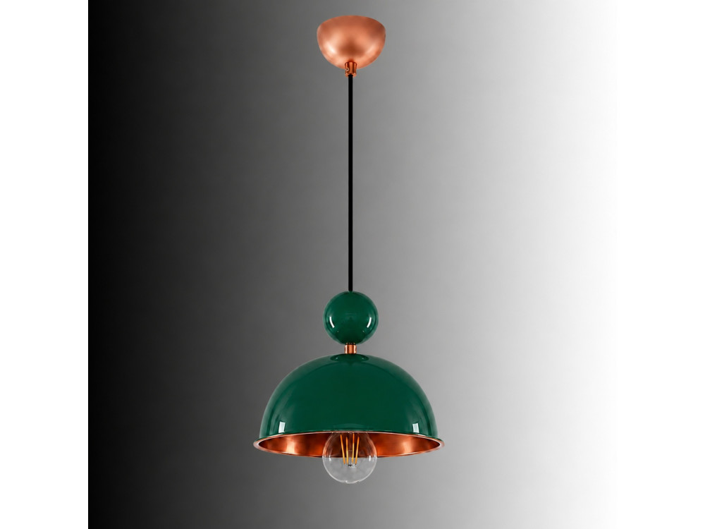 "Bubble" Metal Pendant Light - 21 x 21 cm - Light Green