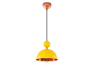 "Bubble" Metal Pendant Light - 21 x 21 cm - Yellow