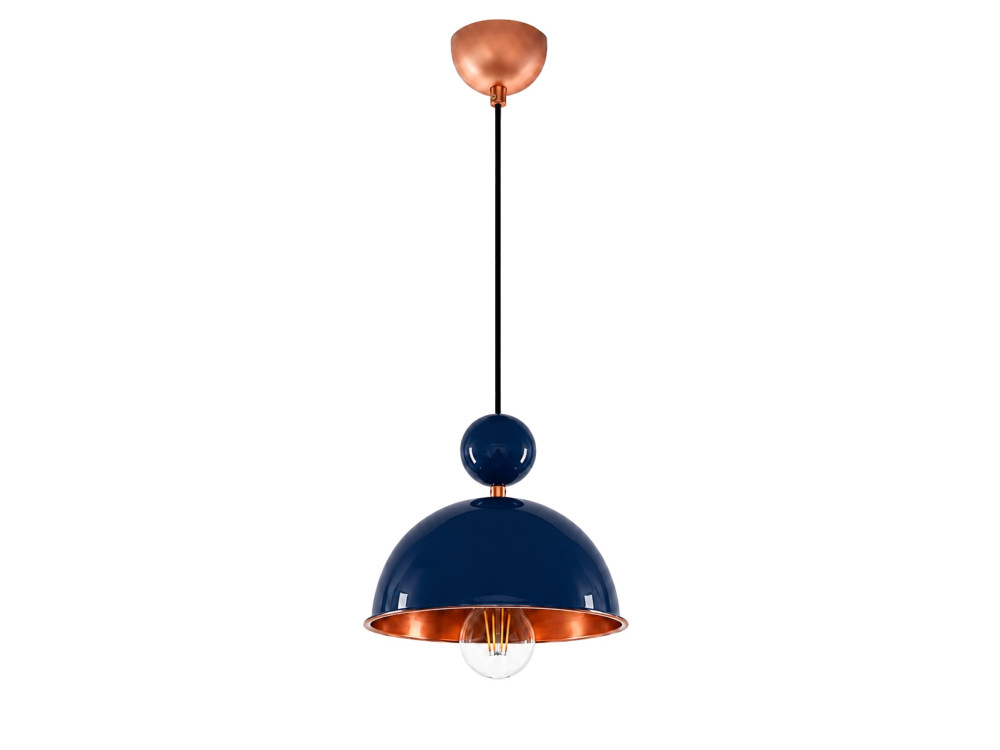 "Bubble" Metal Pendant Light - 21 x 21 cm - Navy Blue