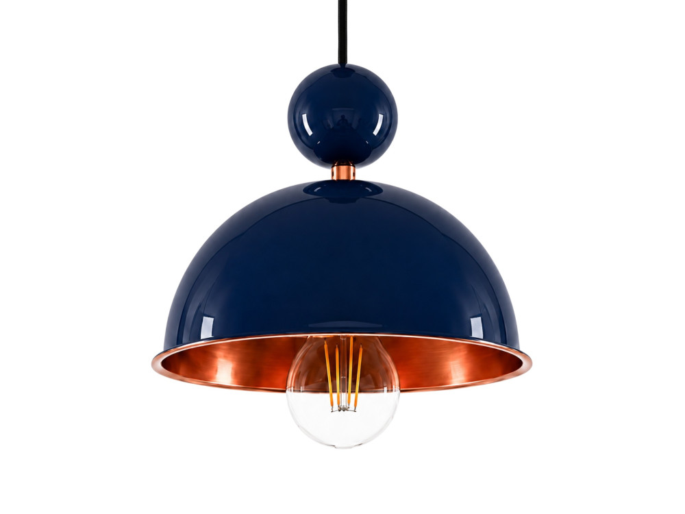 "Bubble" Metal Pendant Light - 21 x 21 cm - Navy Blue