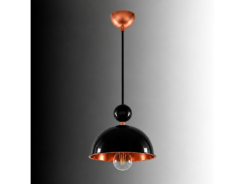 "Bubble" Metal Pendant Light - 21 x 21 cm - Black