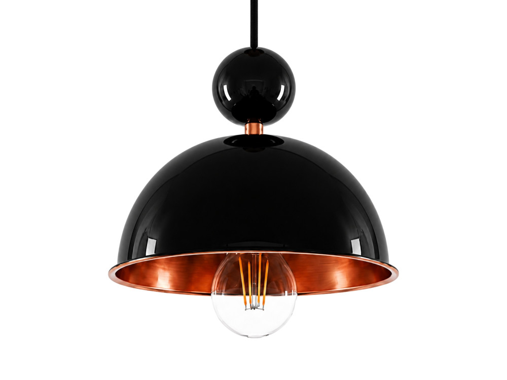 "Bubble" Metal Pendant Light - 21 x 21 cm - Black