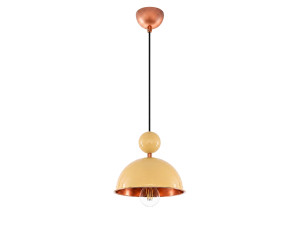 "Bubble" Metal Pendant Light - 21 x 21 cm - Yellow